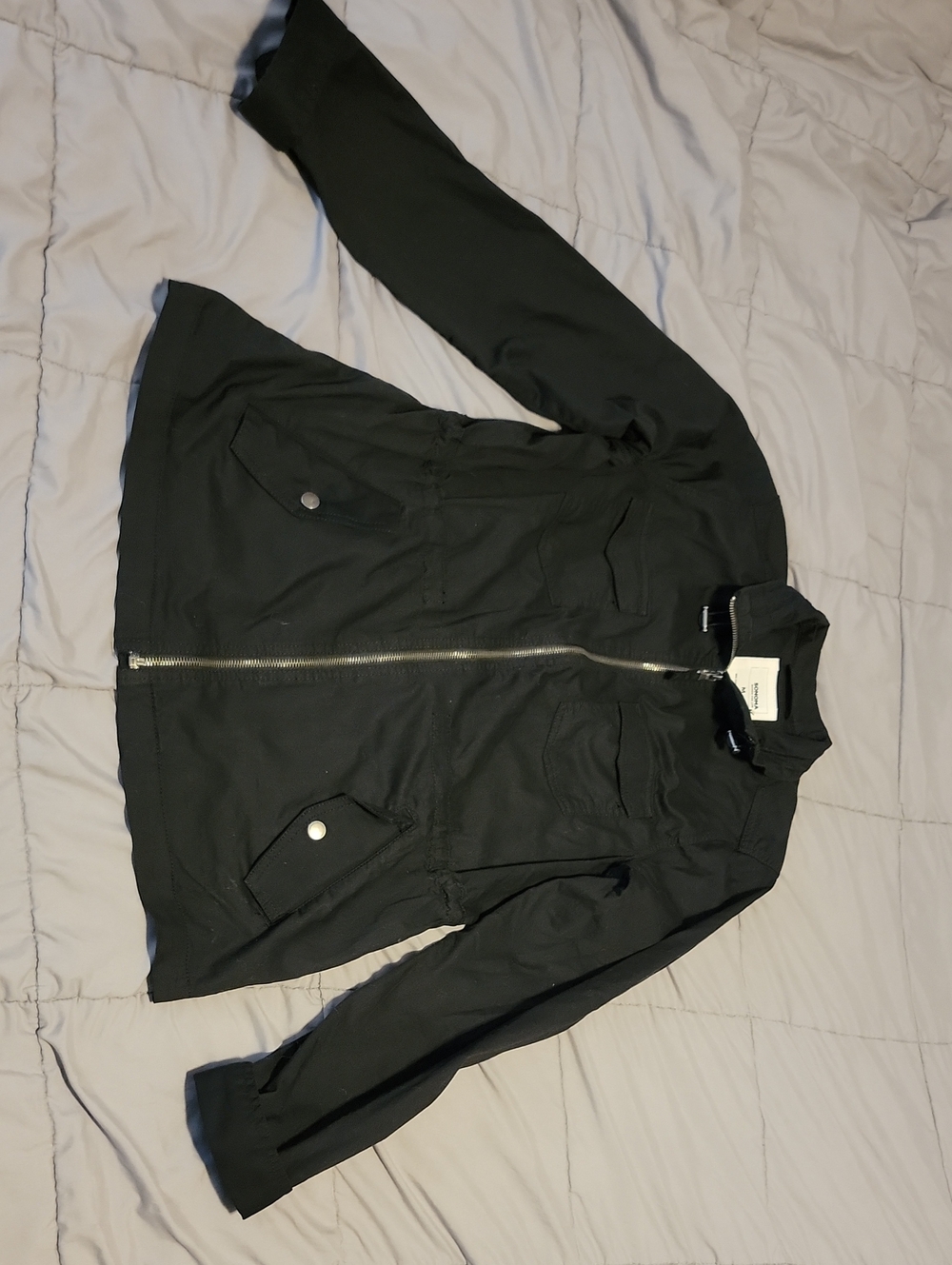 Sonoma Black Utility Jacket with Front Zip